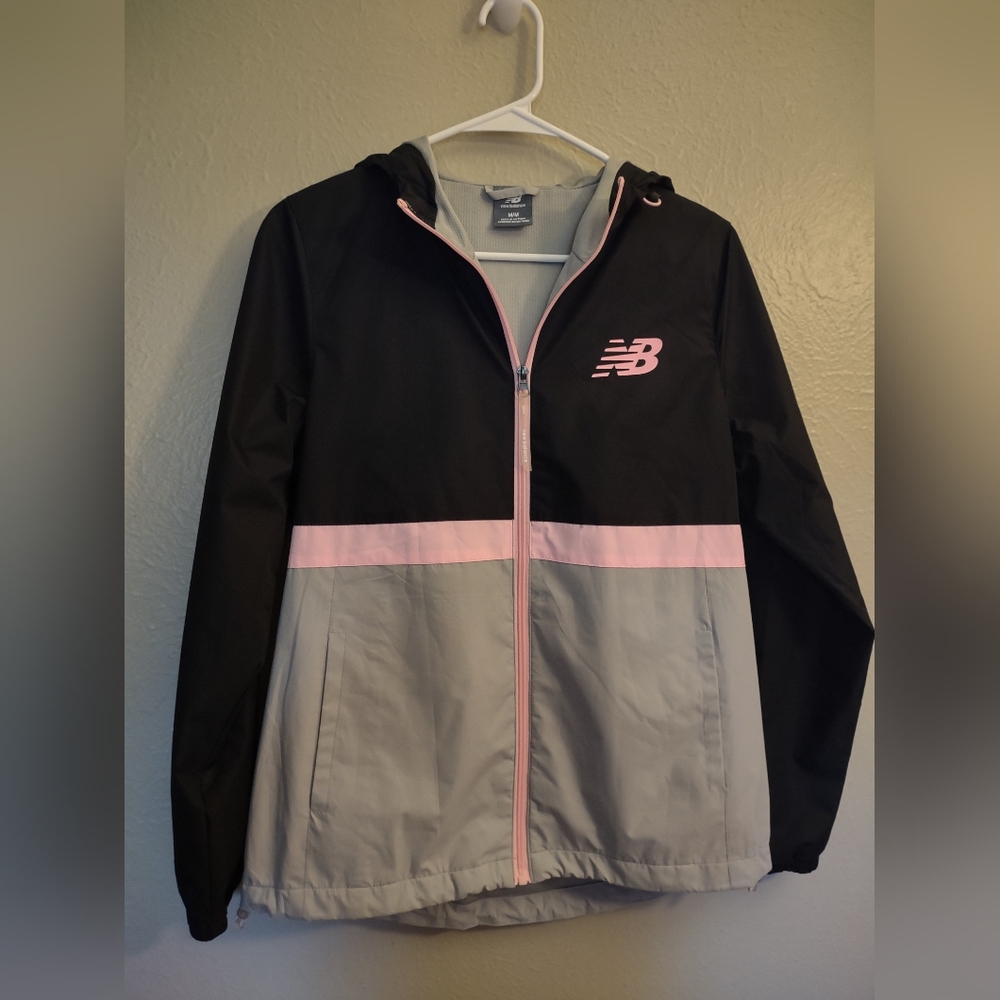 New Balance Hooded Fully Lined Color Block Windbreaker Jacket Size Medium - Picture 5 of 16
